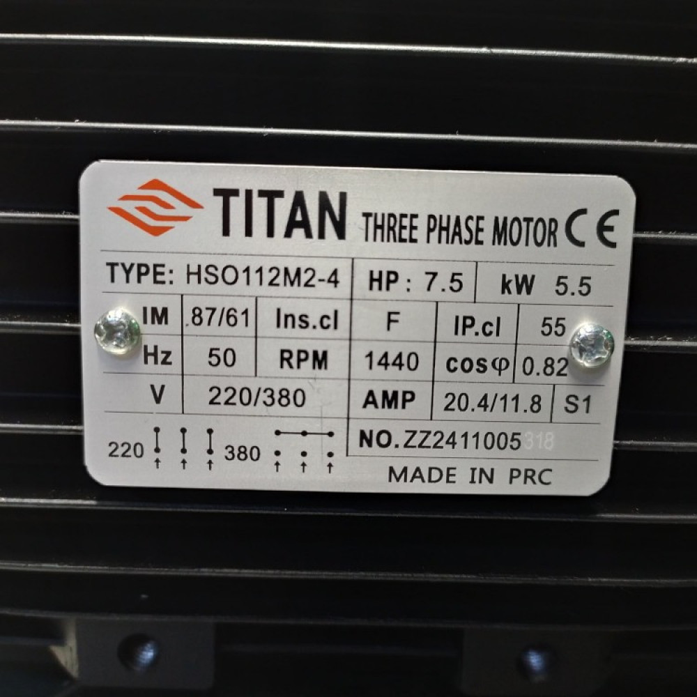 Электродвигатель TITAN 230/400 В, 50 Гц, 5,5 кВт, фланец 75 мм Электродвигатель TITAN 230/400 В, 50 Гц, 5,5 кВт, фланец 75 мм