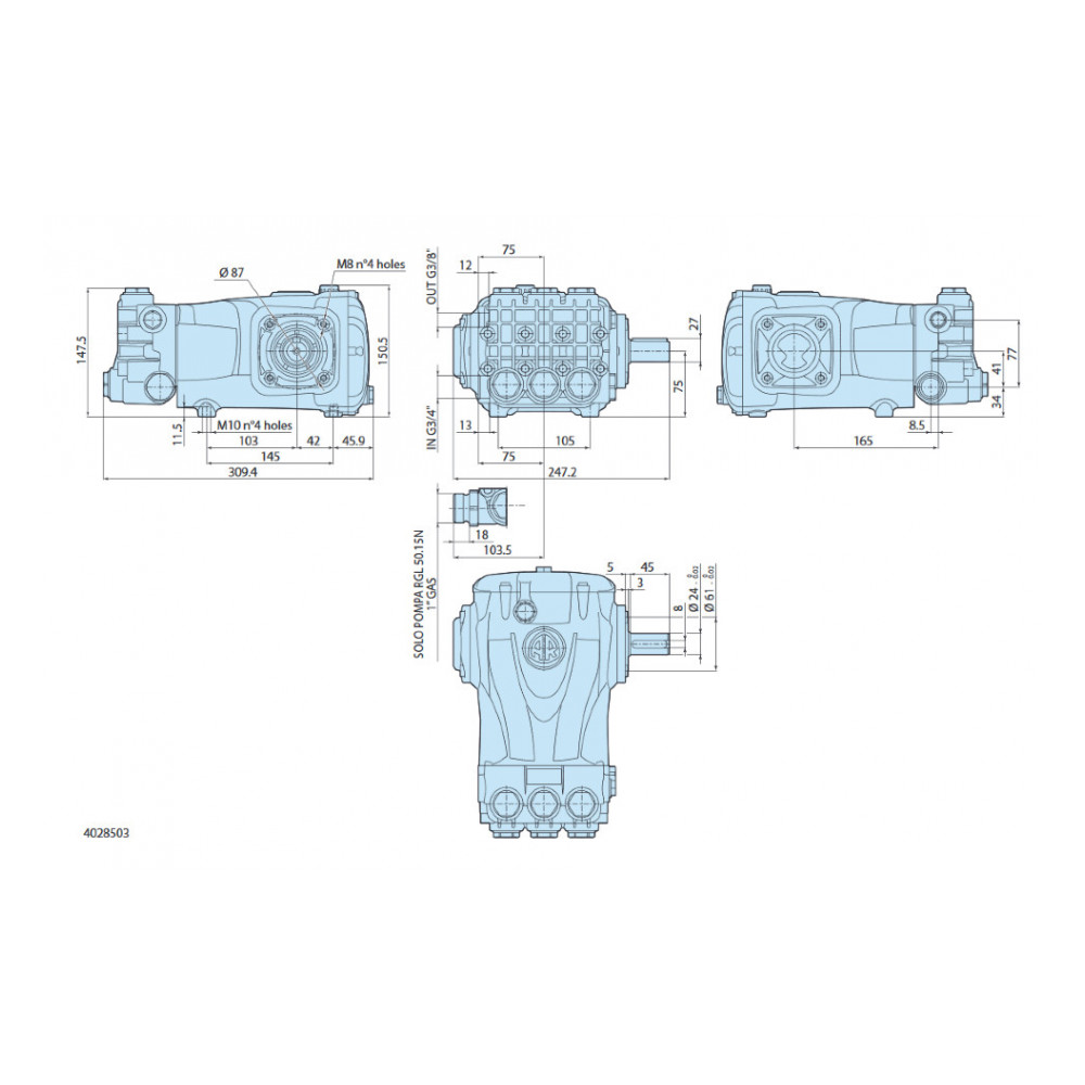 Насос высокого давления Annovi Reverberi RG 30.25 N Насос высокого давления Annovi Reverberi RG 30.25 N