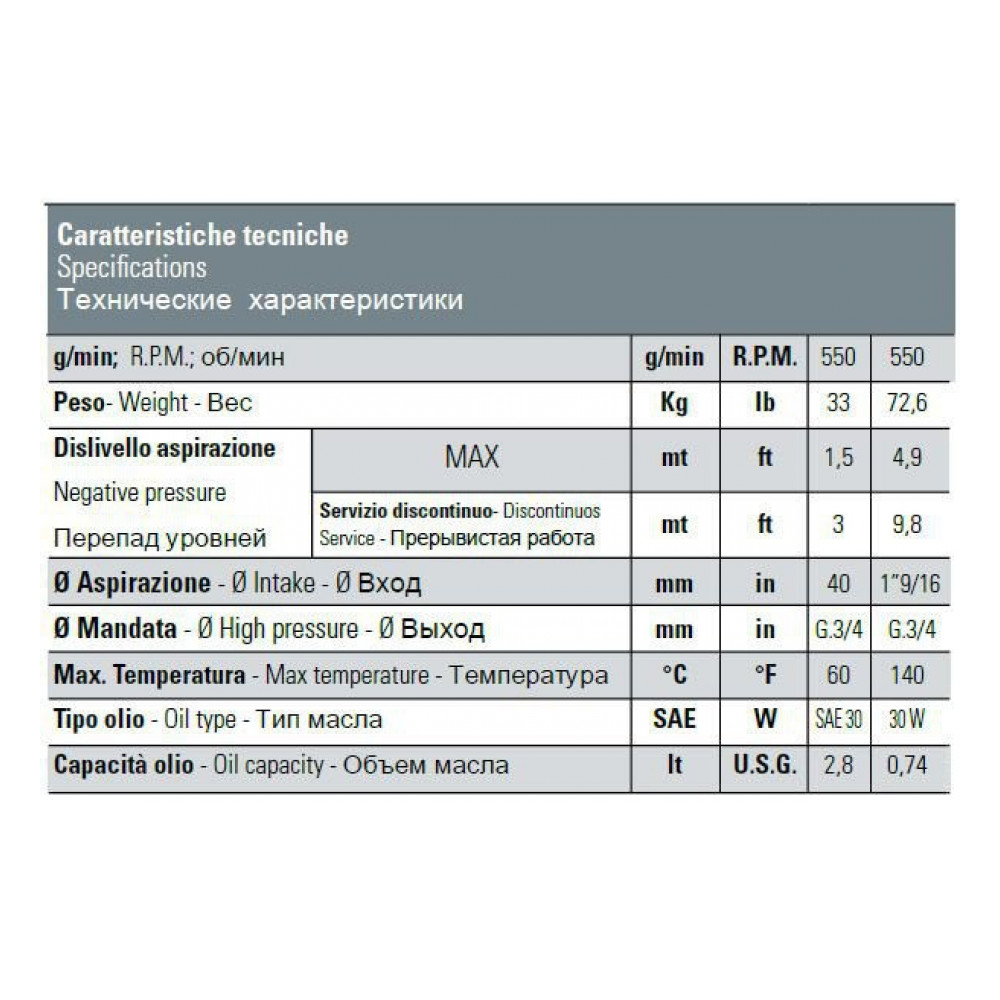 Насос Bertolini CKA 110 PP, 105 л/мин, 70 бар, 550 об/мин, вал 35 мм Насос Bertolini CKA 110 PP, 105 л/мин, 70 бар, 550 об/мин, вал 35 мм