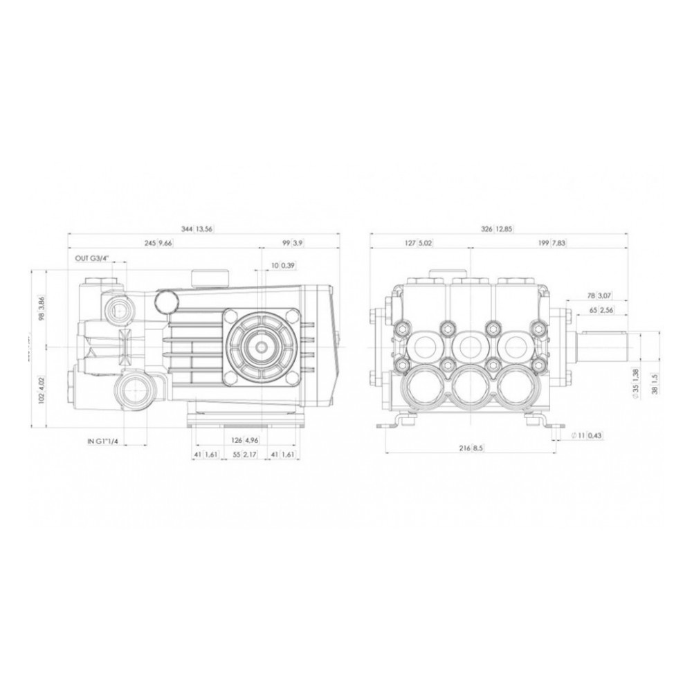Насос высокого давления Bertolini CR 1010, 96 л/мин, 100 бар