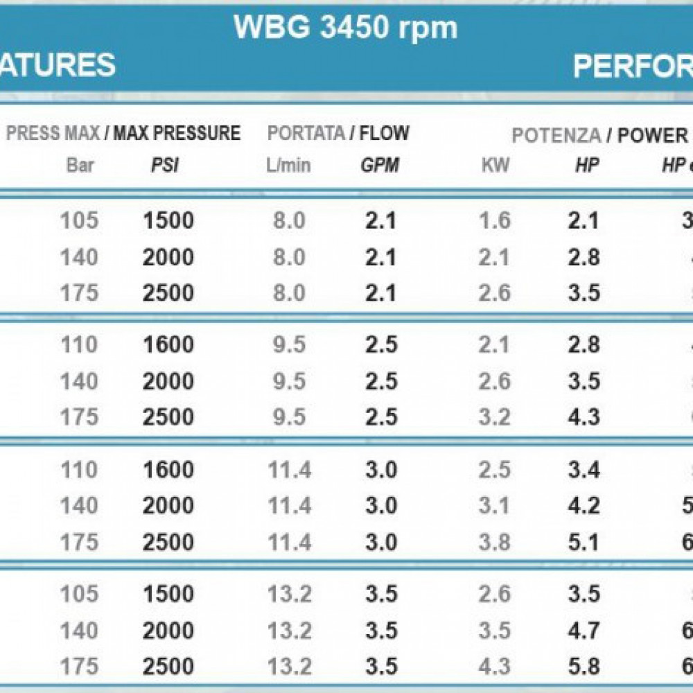 Насос Bertolini WBG 2525 для бензинового двигателя (175 бар, 9,5 л/мин, полый вал 3/4 Насос Bertolini WBG 2525 для бензинового двигателя (175 бар, 9,5 л/мин, полый вал 3/4