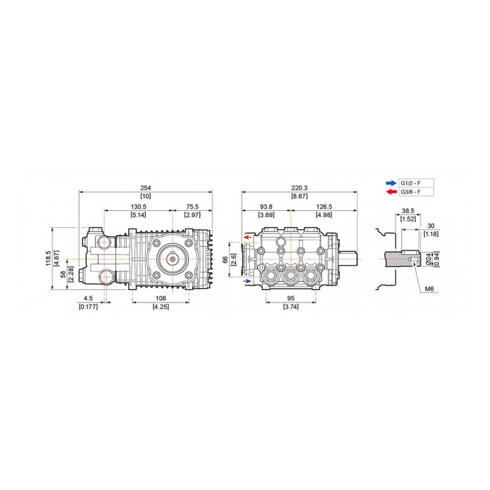 Насос Comet FW2 5530 S никелированный, 21 л/мин, 207 бар, до 85 °C Насос Comet FW2 5530 S никелированный, 21 л/мин, 207 бар, до 85 °C