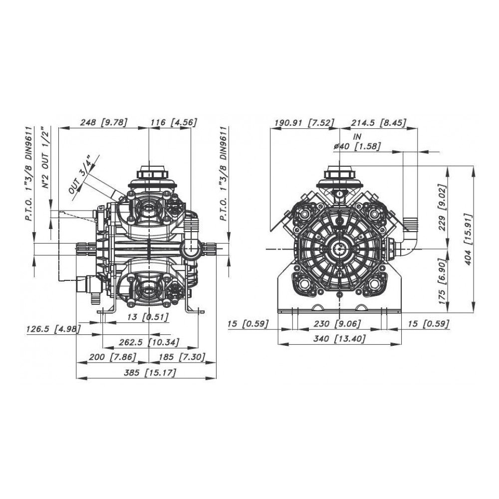 Мембранный насос Bertolini PBO*1 1540 VD, 147 л/мин, 50 бар Мембранный насос Bertolini PBO*1 1540 VD, 147 л/мин, 50 бар