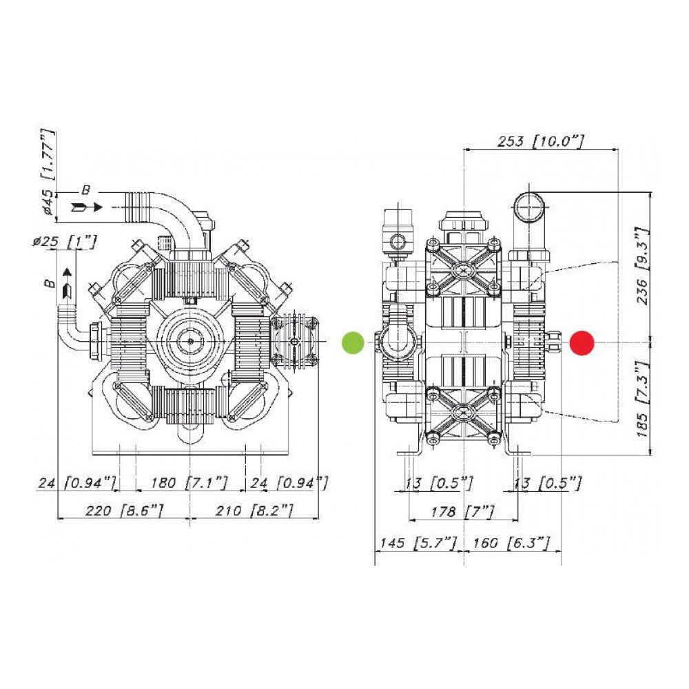 Мембранный насос Bertolini POLY 2180 VD, 165 л/мин, 15 бар Мембранный насос Bertolini POLY 2180 VD, 165 л/мин, 15 бар