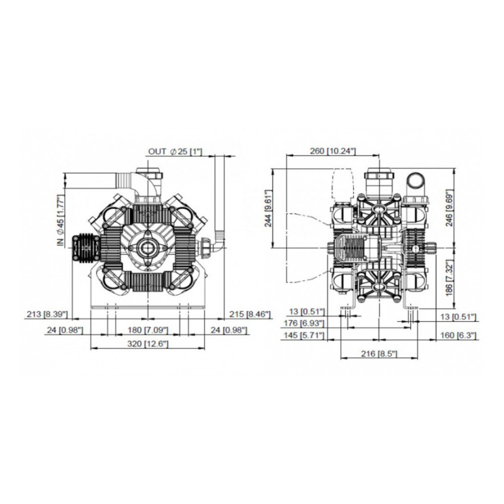 Мембранный насос Bertolini POLY 2200 VD Мембранный насос Bertolini POLY 2200 VD