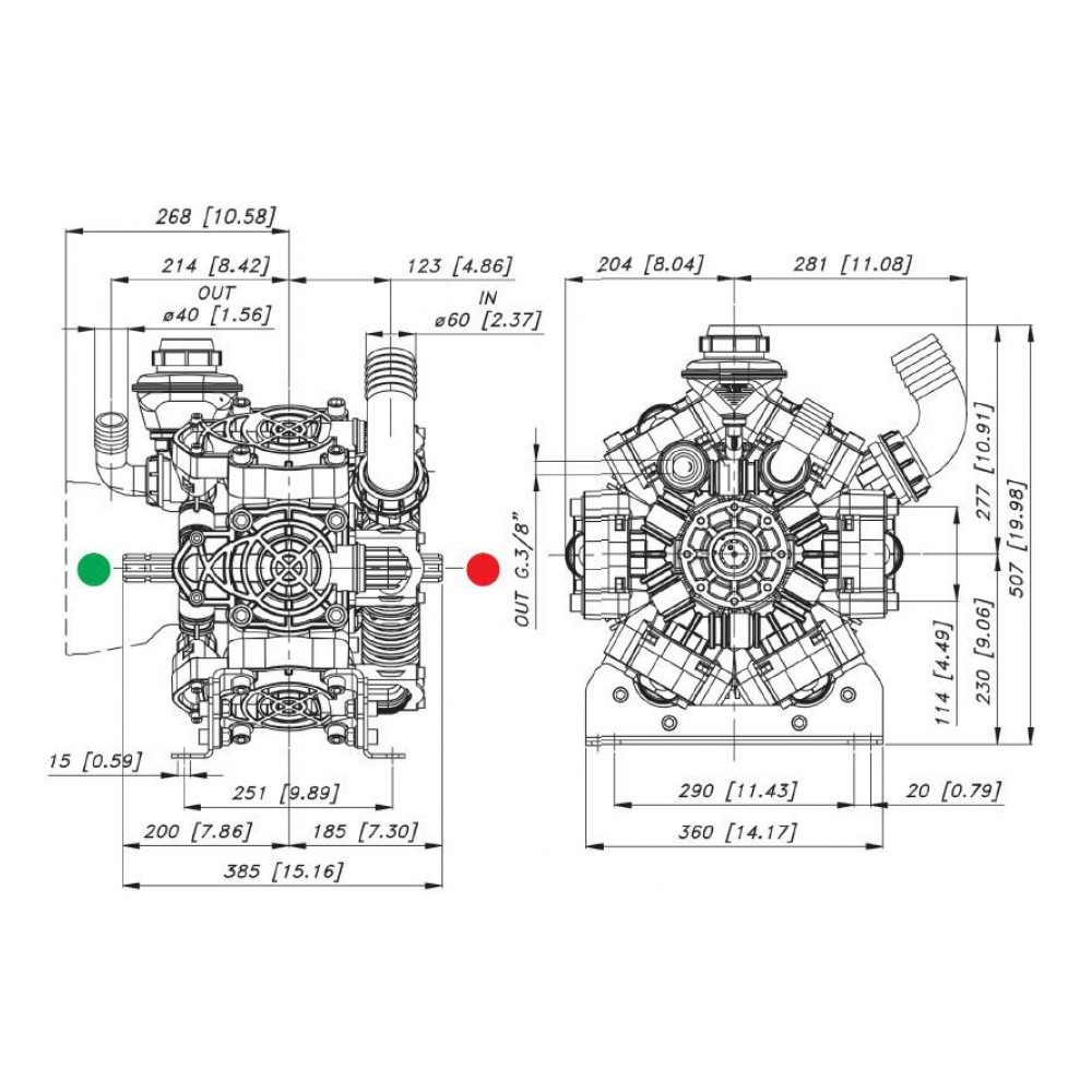 Мембранный насос Bertolini POLY 2400 VD, 388 л/мин, 15 бар Мембранный насос Bertolini POLY 2400 VD, 388 л/мин, 15 бар