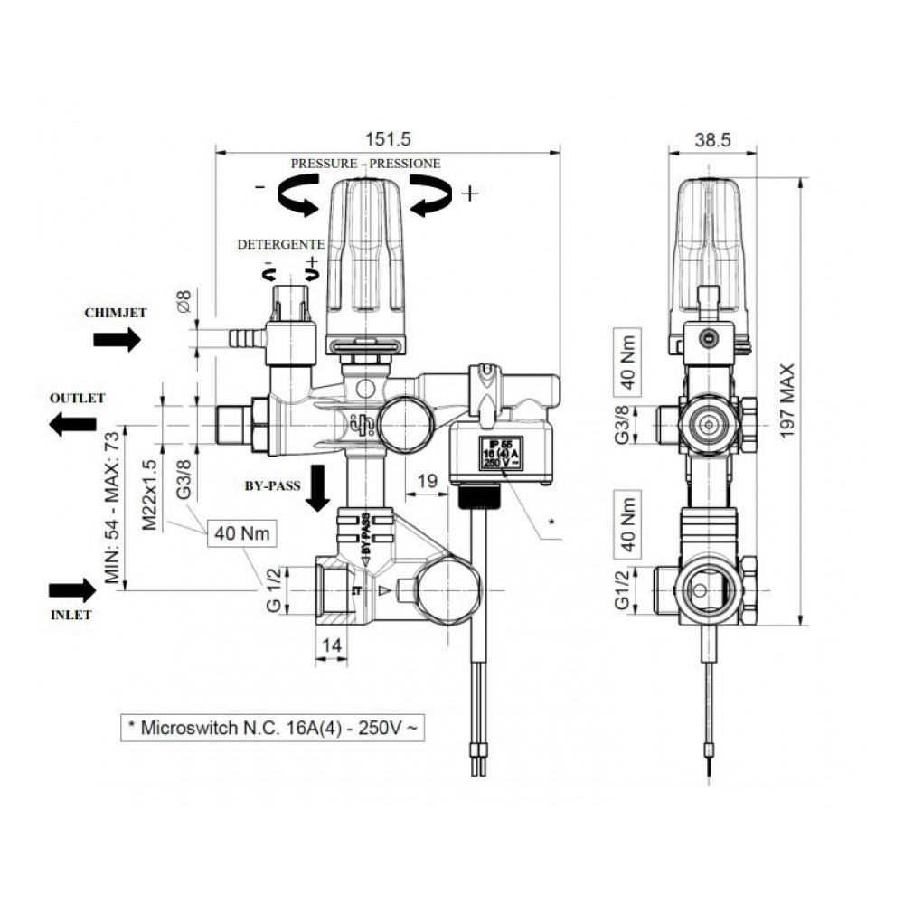 Регулятор Interpump SETMATIC total stop Регулятор Interpump SETMATIC total stop