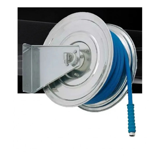 Ручная катушка Ramex AVM 9320 для шланга 20 м 3/4" или 12 м 1", нерж., 1" наруж. – 3/4" наруж., 20 бар