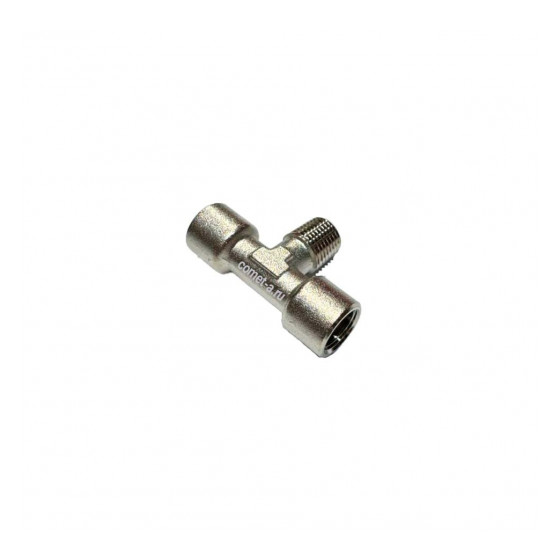 Тройник 1/4" внутр. – 1/4" внутр. – 1/4" наруж. для пеногенератора, никелированная латунь